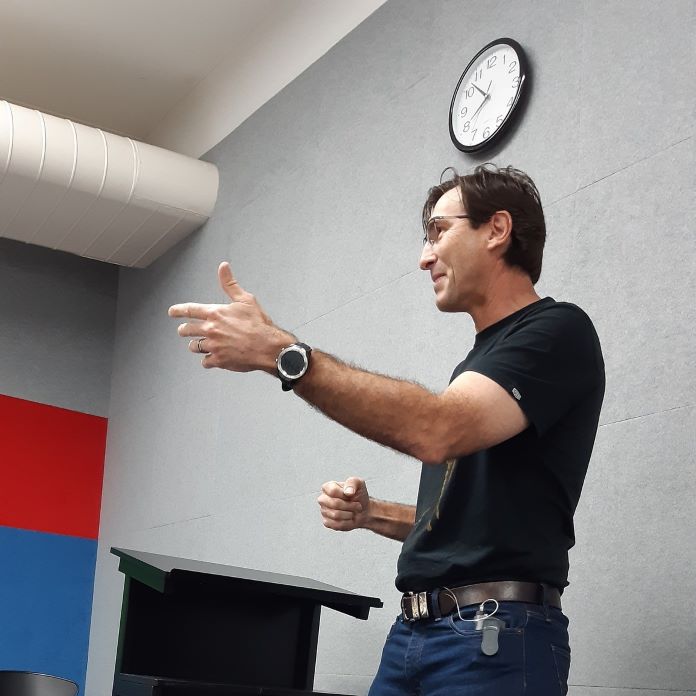 Toastmasters member delivering a speech